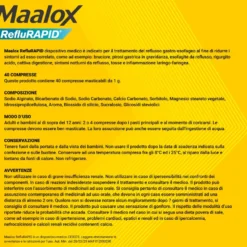 Maalox Reflurapid Blocca Il Reflusso Riduce Il Bruciore 40 Compresse