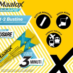 Maalox Reflurapid Blocca Il Reflusso Riduce Il Bruciore 20 Stick