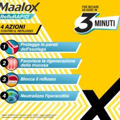Maalox Reflurapid reflusso e bruciore di stomaco bipacco 2x20 stick