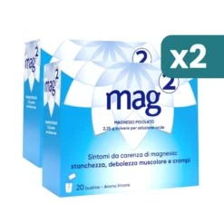 Mag2 Magnesio Pidolato limone debolezza muscolare bipacco 2x20 bustine