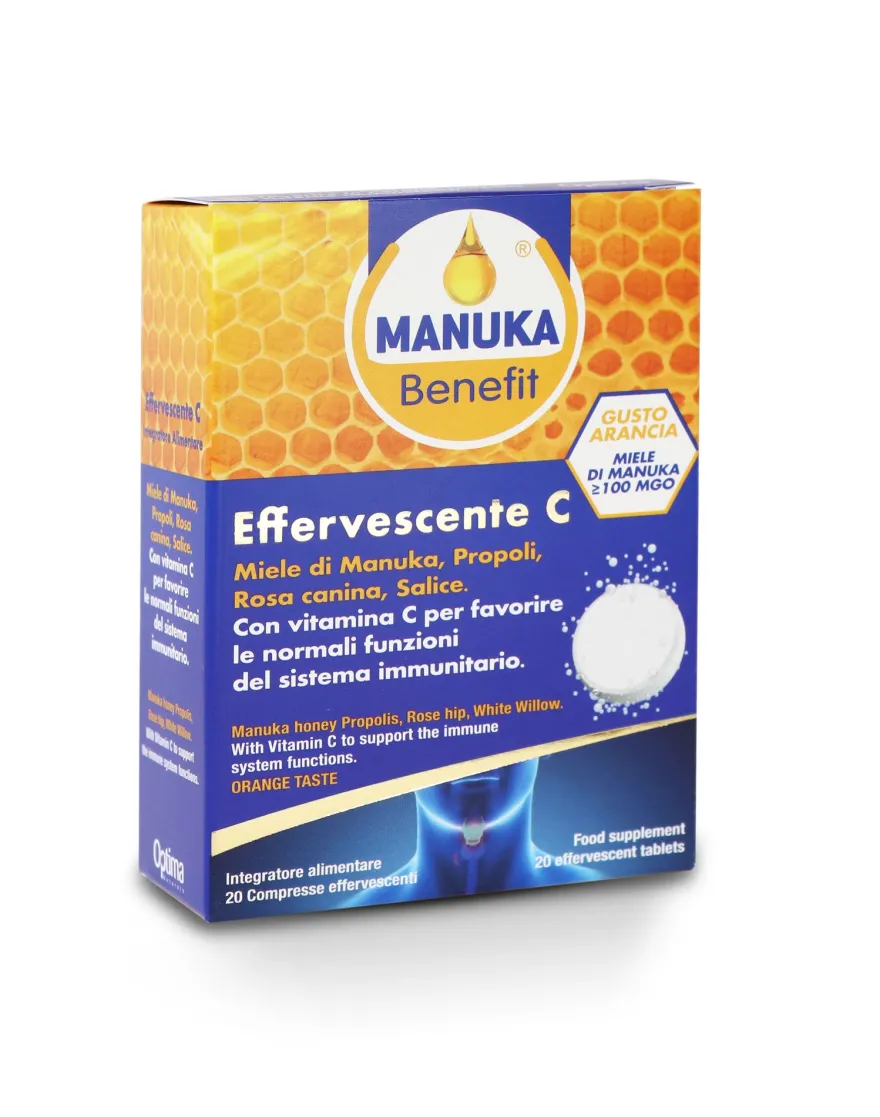 Manuka Benefit Effervescente C Integratore Vie Respiratorie 20 Compresse