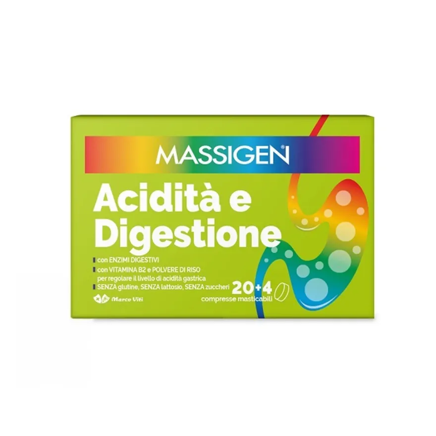 Massigen Acidità E Digestione 24 Compresse Masticabili