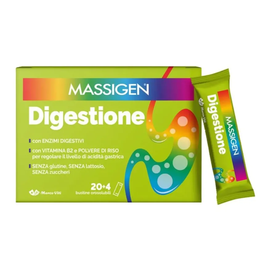 Massigen Digestione Integratore Contro Acidità 20+4 Bustine Orosolubili