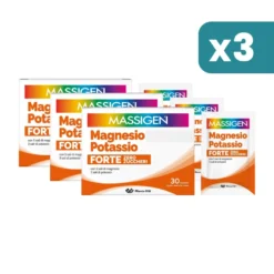 Massigen Magnesio E Potassio Forte Integratore Energizzante 3 confezioni da 30 Bustine