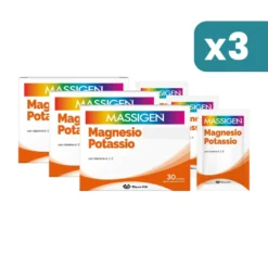 Massigen Magnesio Potassio Integratore Salino 3 confezioni da 30 Bustine