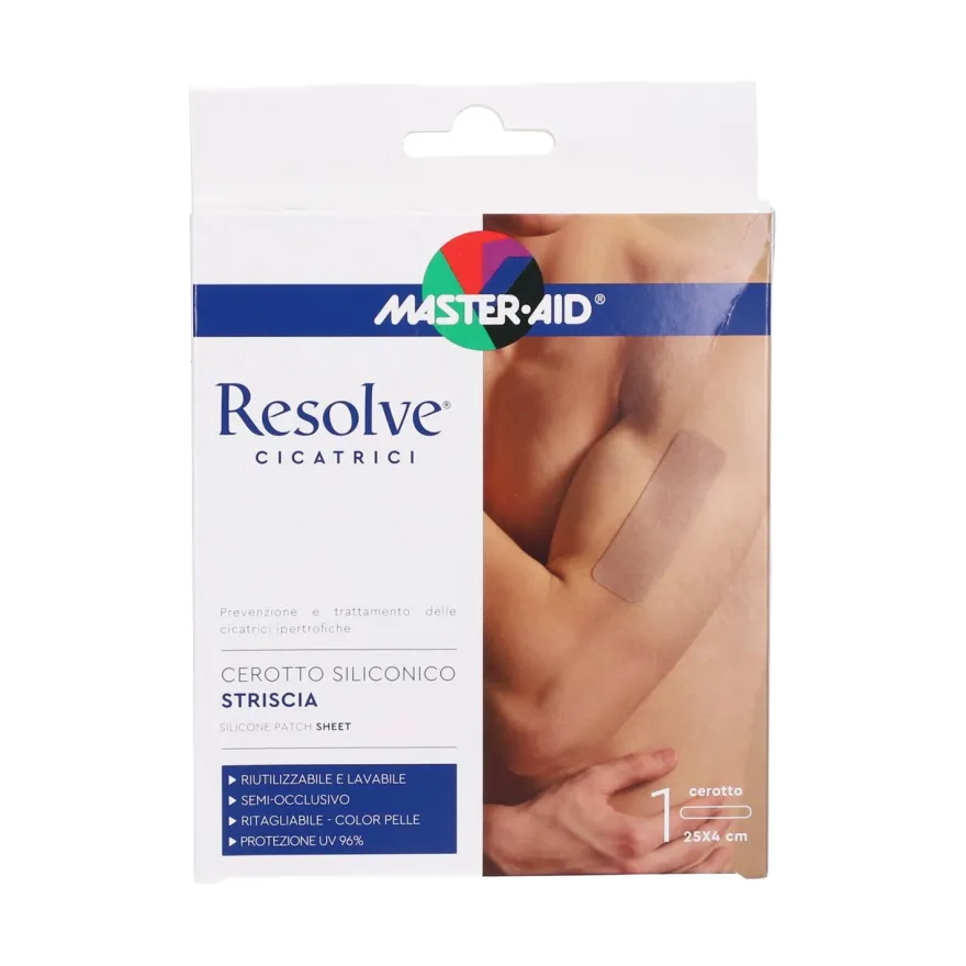 Master-aid Resolve Skin Cicatrici Spf50+ Protezione Adesiva Cicatrici 25x4cm 1 Pezzo
