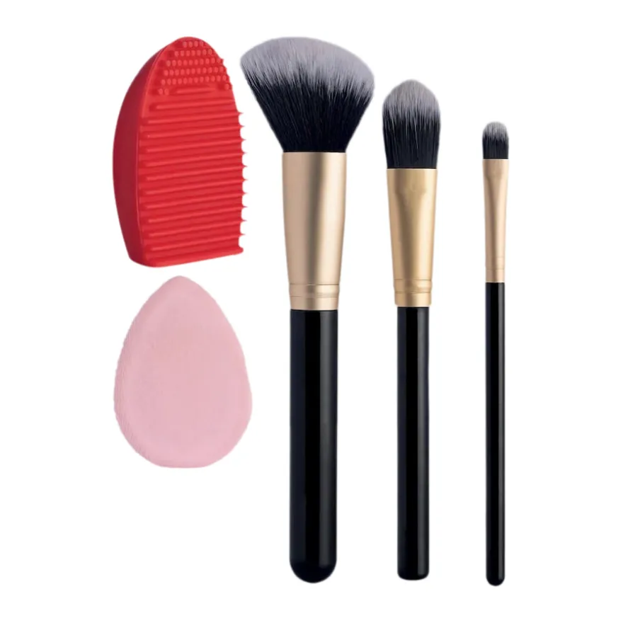 Mast Industria Italiana Set 3 Pennelli Viso Igiene Trucco 3 Pezzi