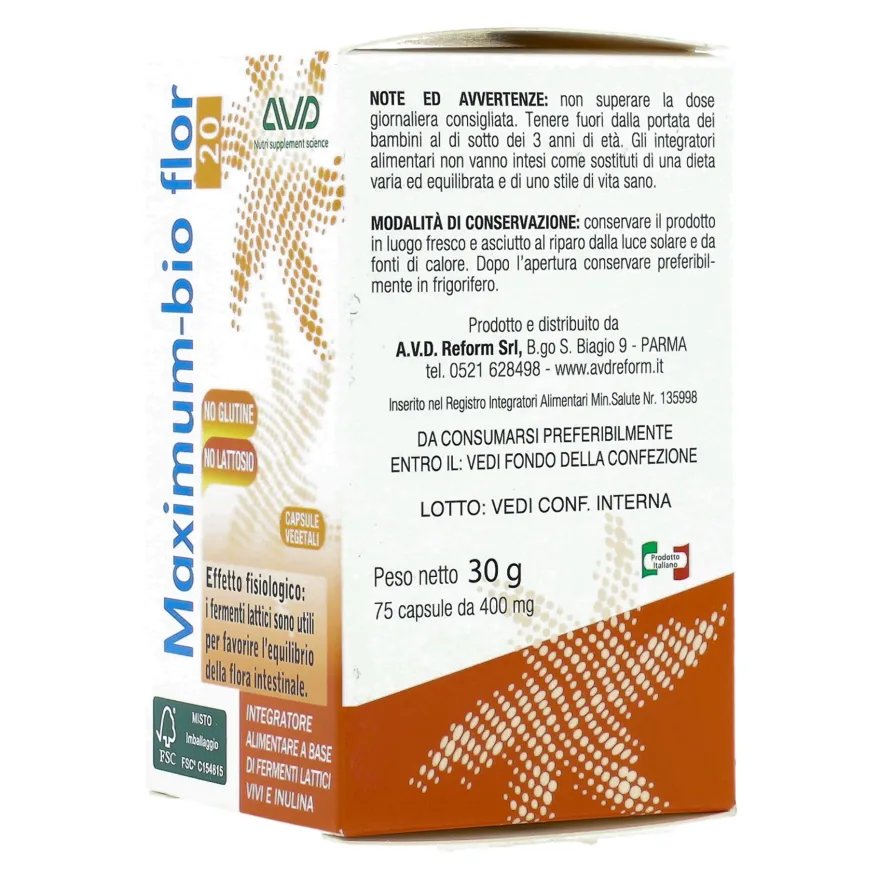 Maximum Bio Flor Integratore Fermenti Lattici 75 Capsule