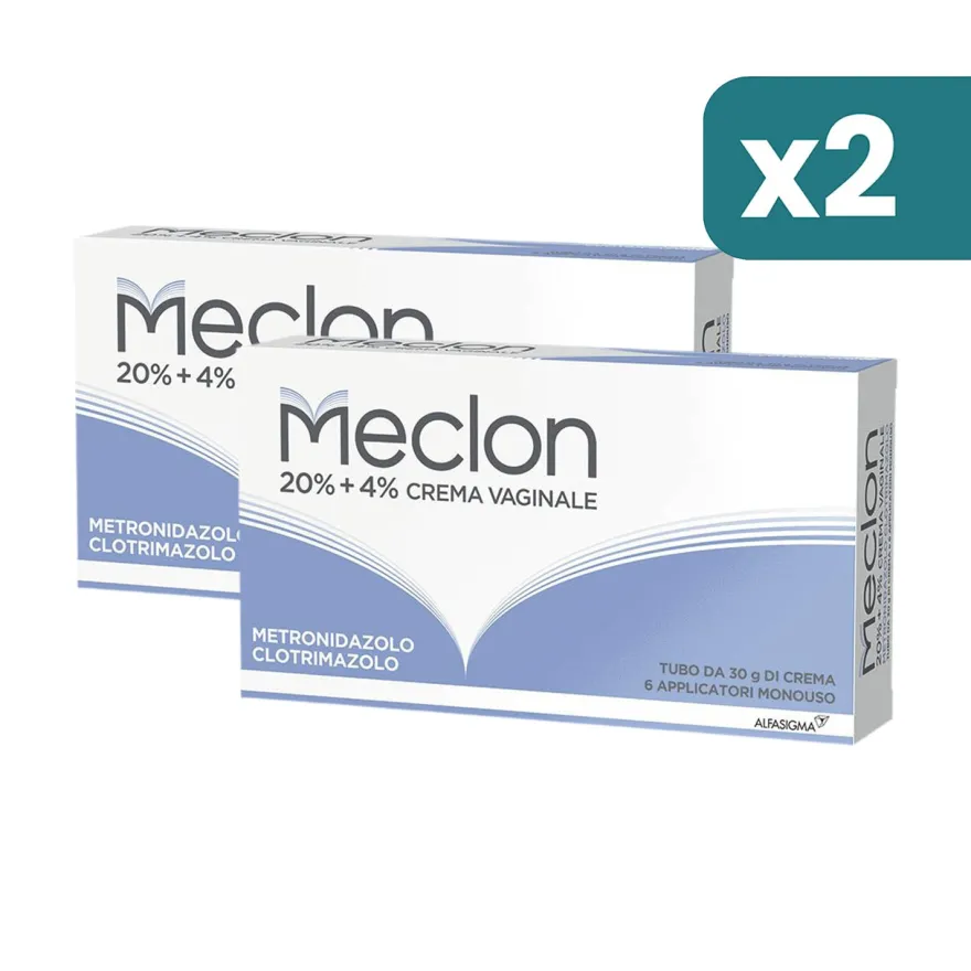 Meclon crema vaginale candida vaginite prurito bipacco 2x6 applicatori