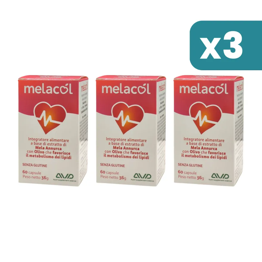 Melacol Integratore Controllo Colesterolo 3 confezioni da 60 Capsule