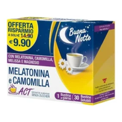 Melatonina E Camomilla Act Integratore Sonno 30 Bustine