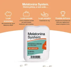 Melatonina System 1mg Integratore Relax 300 Compresse