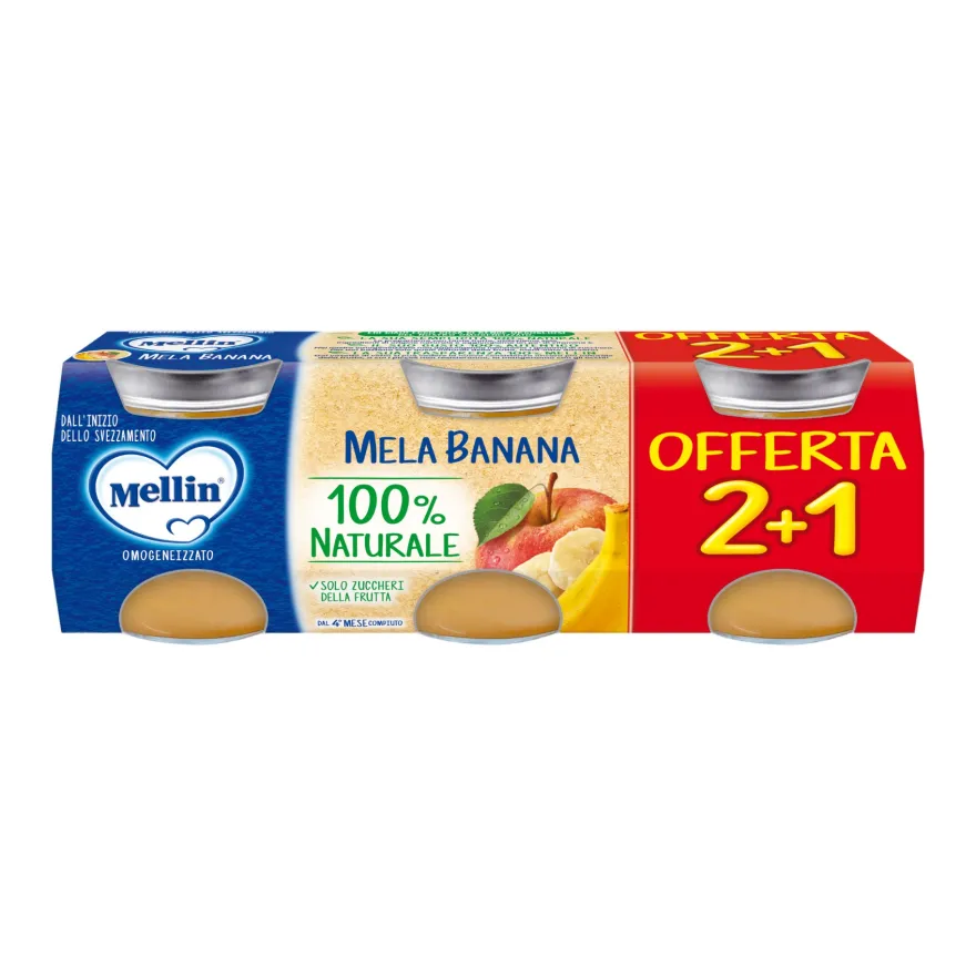Mellin Omogeneizzato Mela E Banana 3x100g
