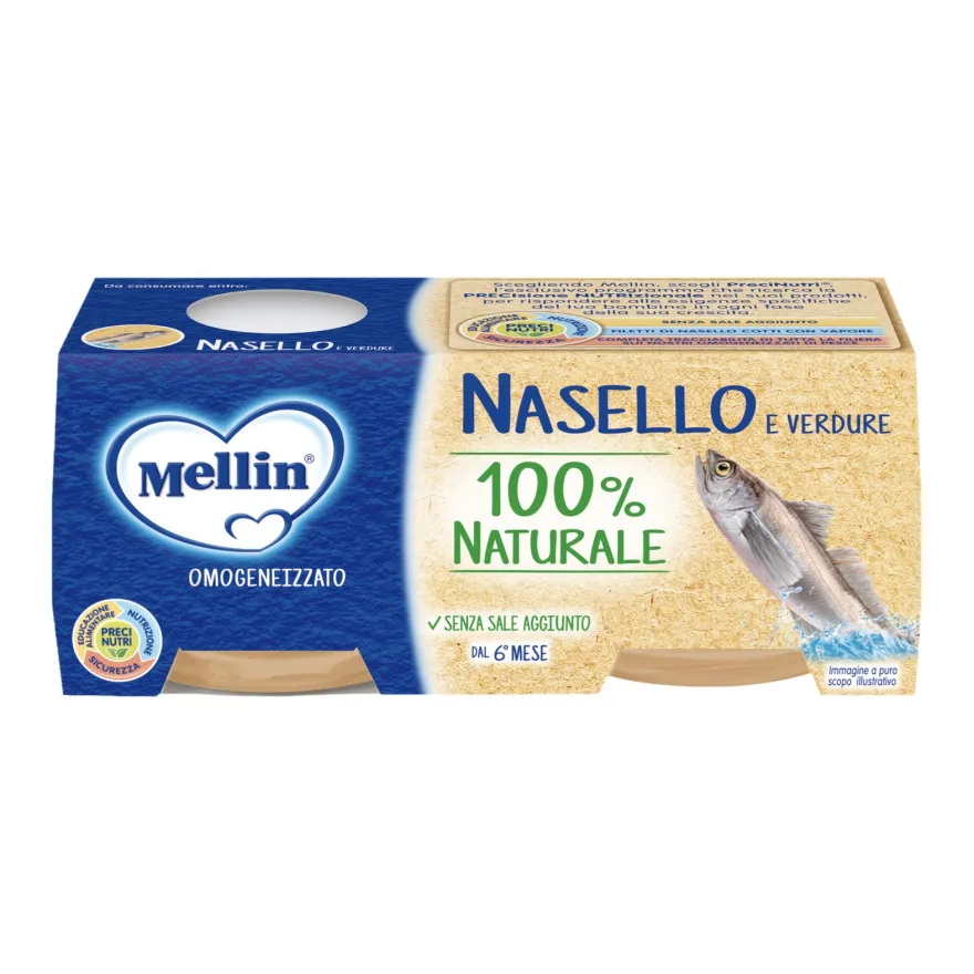 Mellin Omogeneizzato Nasello E Verdure 2x80g