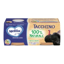 Mellin Omogeneizzato Tacchino Alimento Per L'infanzia 80g 2 Pezzi