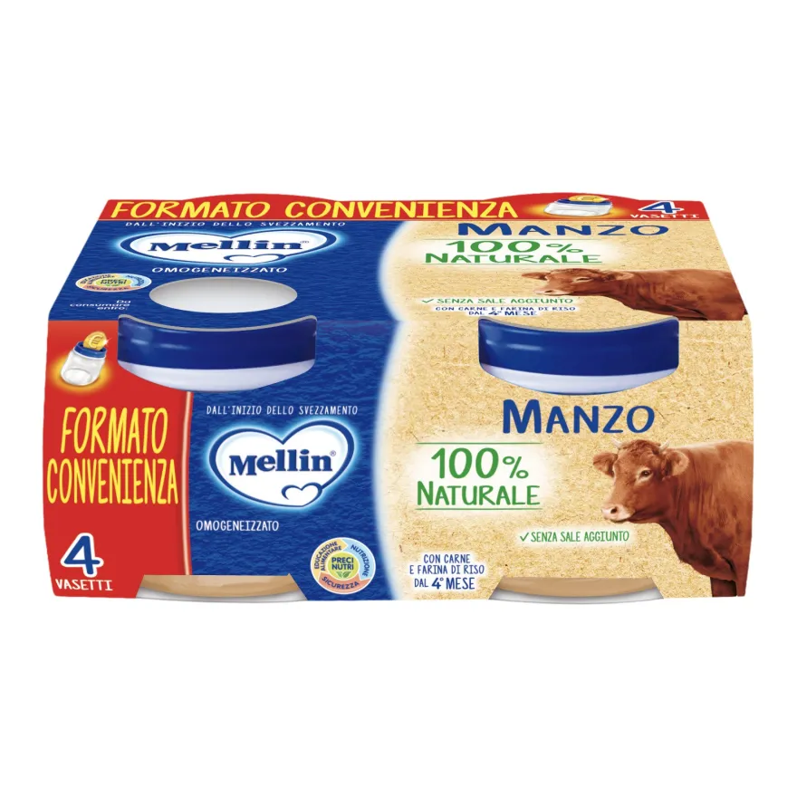 Mellin Omogenenizzato Manzo 4 Pezzi X 80g