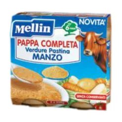 Mellin Pappa Completa Manzo 250g 2 Pezzi