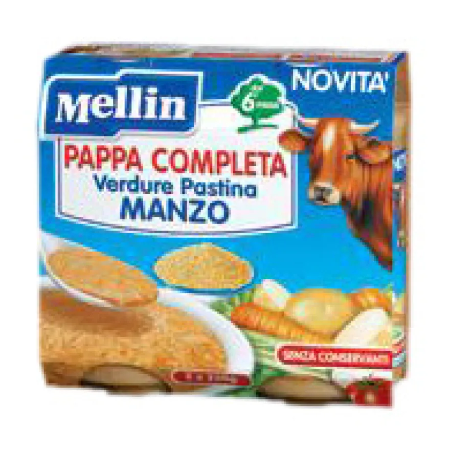 Mellin Pappa Completa Manzo 250g 2 Pezzi