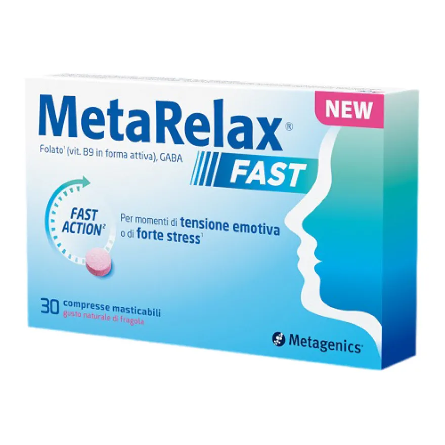Metarelax Fast Integratore Tensione Emotiva Gusto Fragola 30 Compressa Masticabile