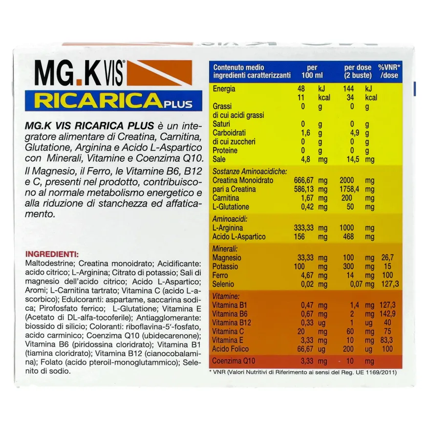 Mgk Vis Ricarica Plus Integratore Energetico 14 Bustine