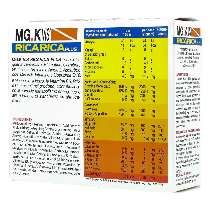 Mgk Vis Ricarica Plus Integratore Energetico 14 Bustine