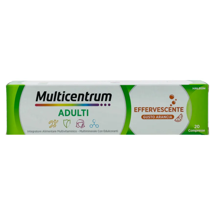 Multicentrum Adulti Effervescente Integratore Alimentare Multivitaminico Vitamina B C D3 Ferro 20 Compresse