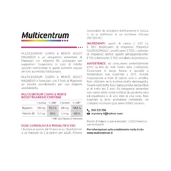 Multicentrum Boost Magnesio Integratore Alimentare Vitamina B6 Magnesio Pidolato Stanchezza 30 Bustine