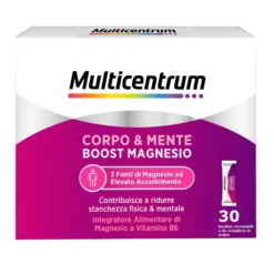 Multicentrum Boost Magnesio Integratore Alimentare Vitamina B6 Magnesio Pidolato Stanchezza 30 Bustine
