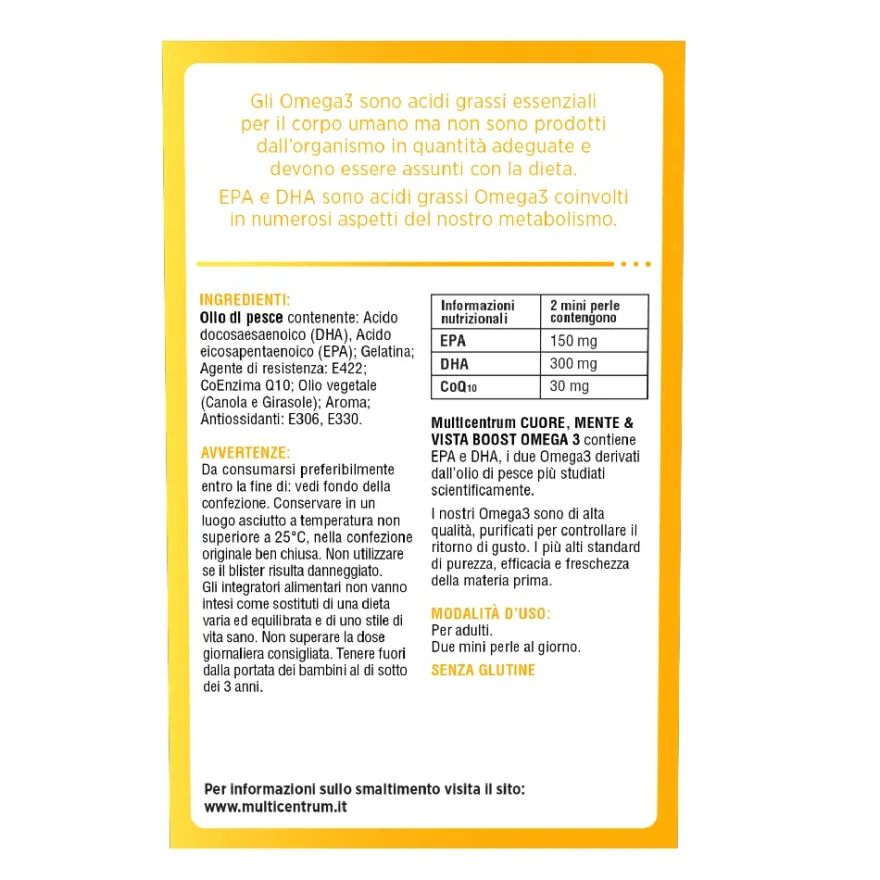 Multicentrum Cuore, Mente E Vista Boost Omega 3 120 Capsule