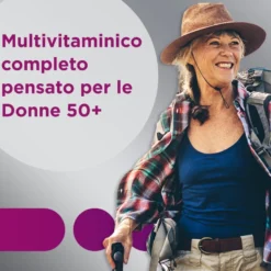 Multicentrum Donna 50+ Integratore Multivitaminico Multiminerale Calcio Ferro Acido Folico 60 Compresse