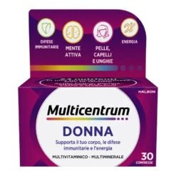 Multicentrum Donna Integratore Alimentare Multivitaminico Vitamina D Calcio Ferro Acido Folico 30 Compresse