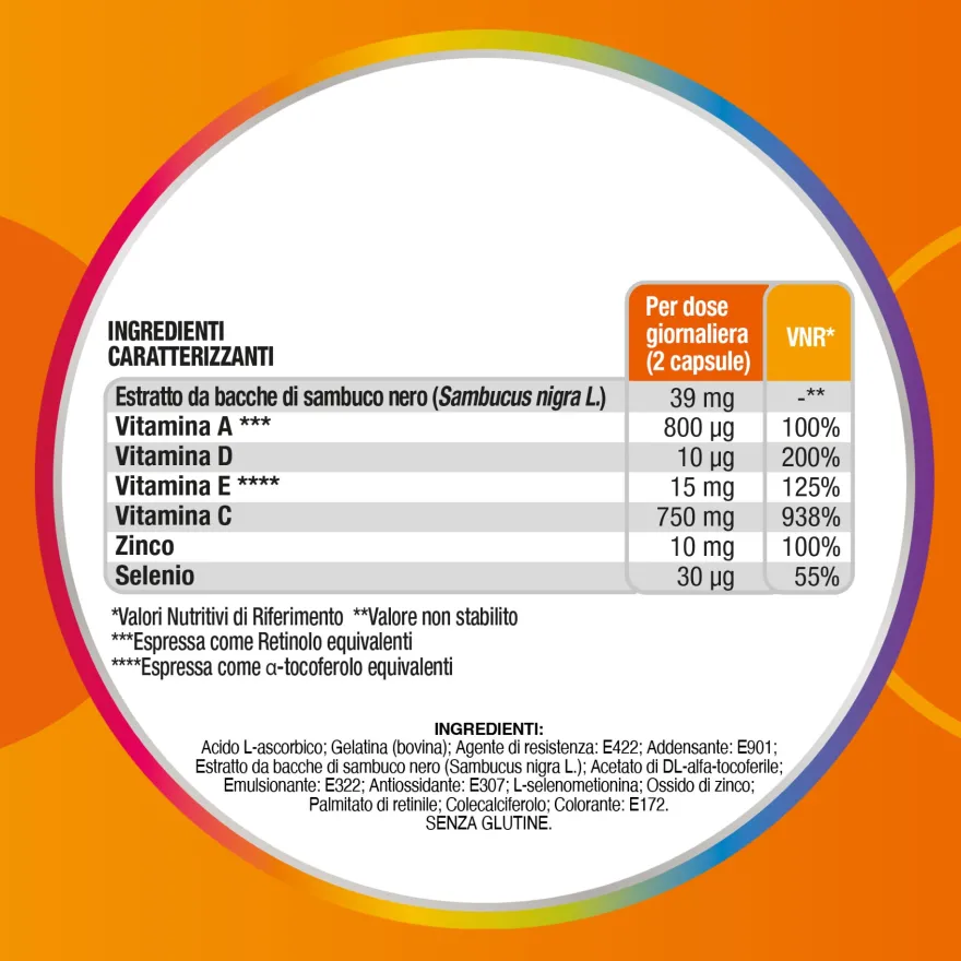 Multicentrum Immunità & Difesa Con Sambuco Integratore Alimentare Vitamina C Difese Immunitarie 30 Compresse