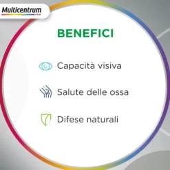 Multicentrum Select 50+ Integratore Alimentare Multivitaminico Vitamina B D E Magnesio Calcio 30 Compresse
