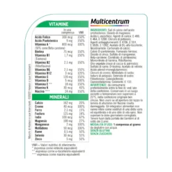 Multicentrum Select 50+ Integratore Alimentare Multivitaminico Vitamina B D E Magnesio Calcio 30 Compresse