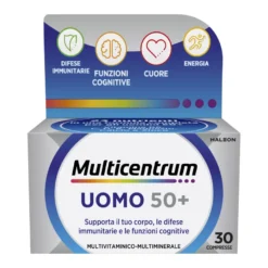 Multicentrum Uomo 50+ Integratore Alimentare Multivitaminico Vitamina D3 C B Zinco Magnesio 30 Compresse