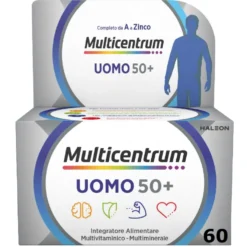 Multicentrum Uomo 50+ Integratore Alimentare Multivitaminico Vitamina D3 C B Zinco Magnesio 60 Compresse