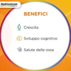 Multicentrum Vitagummy Integratore Vitamine Minerali Bambini 3+ Vitamina D Iodio Ferro 30 Caramelle