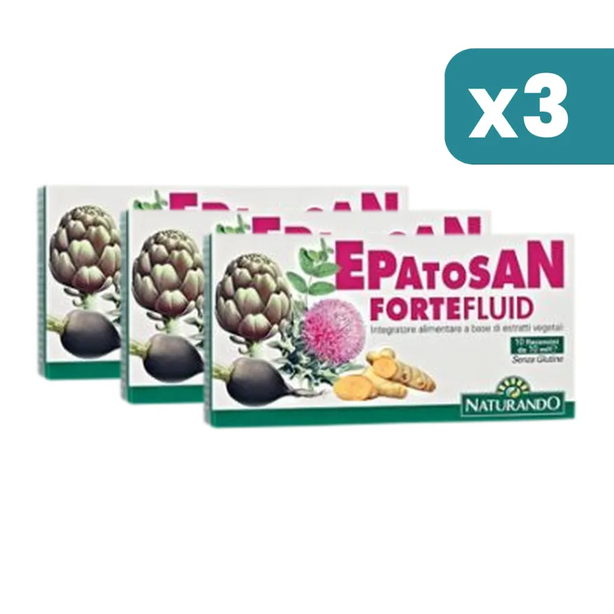 Naturando Epatosan Forte Fluid 3 confezioni da 10 Flaconcini Da 10ml