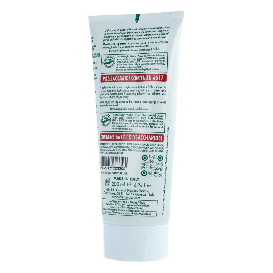 Natur Unique Aloe Attiva Gel Puro Anti Arrossamento Pelle 200ml