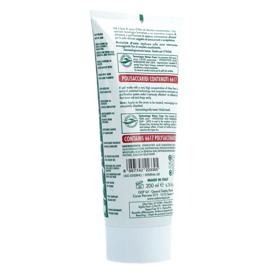 Natur Unique Aloe Attiva Gel Puro Anti Arrossamento Pelle 200ml