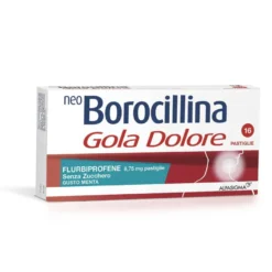 Neoborocillina Gola Dolore Gusto Menta Senza Zucchero Trattamento Mal Di Gola 16 Pastiglie