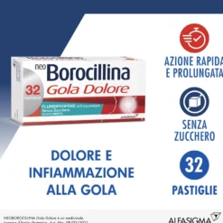 Neoborocillina Gola Dolore Senza Zucchero Gusto Menta 32 Pastiglie