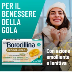Neoborocillina Propolmiele+ Miele/eucalipto Mal Di Gola 16 Pastiglie