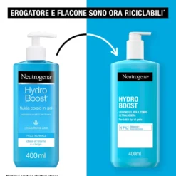 Neutrogena Hydro Boost Crema Corpo Idratante Fluida Gel Acido Ialuronico 400ml