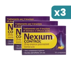Nexium Control Antiacido Per Bruciore Di Stomaco E Reflusso Esomeprazolo 3 confezioni da 14 Compresse