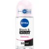 Nivea Black & White Invisible Original Roll-on Deodorante Roll On Donna Antitraspirante 72h 50ml