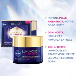 Nivea Cellular Luminous630 Anti-macchie Crema Viso Notte Rigenerante 50ml