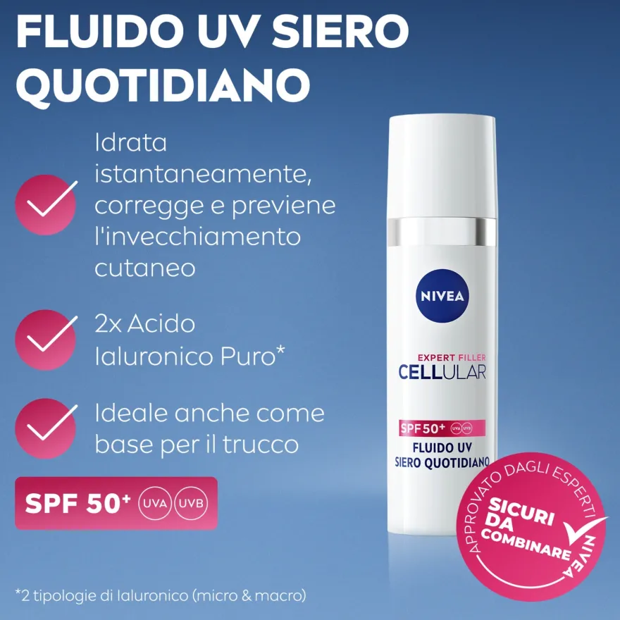Nivea Expert Filler Cellular Fluido Uv Viso Spf50+ Anti-age 30ml