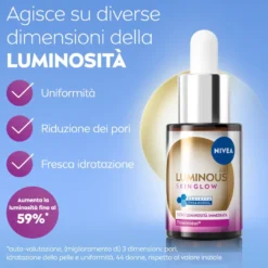 Nivea Luminous 630 Skinglow Siero Viso luminosità Immediata 15ml