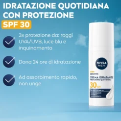 Nivea Men Sensitive Crema Idratante Uomo Spf30 50ml